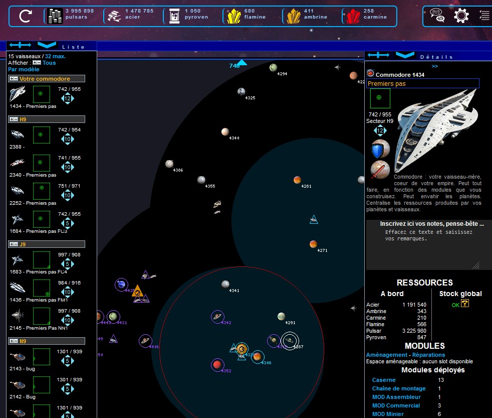 Interface volue du jeu de stratgie Empirium