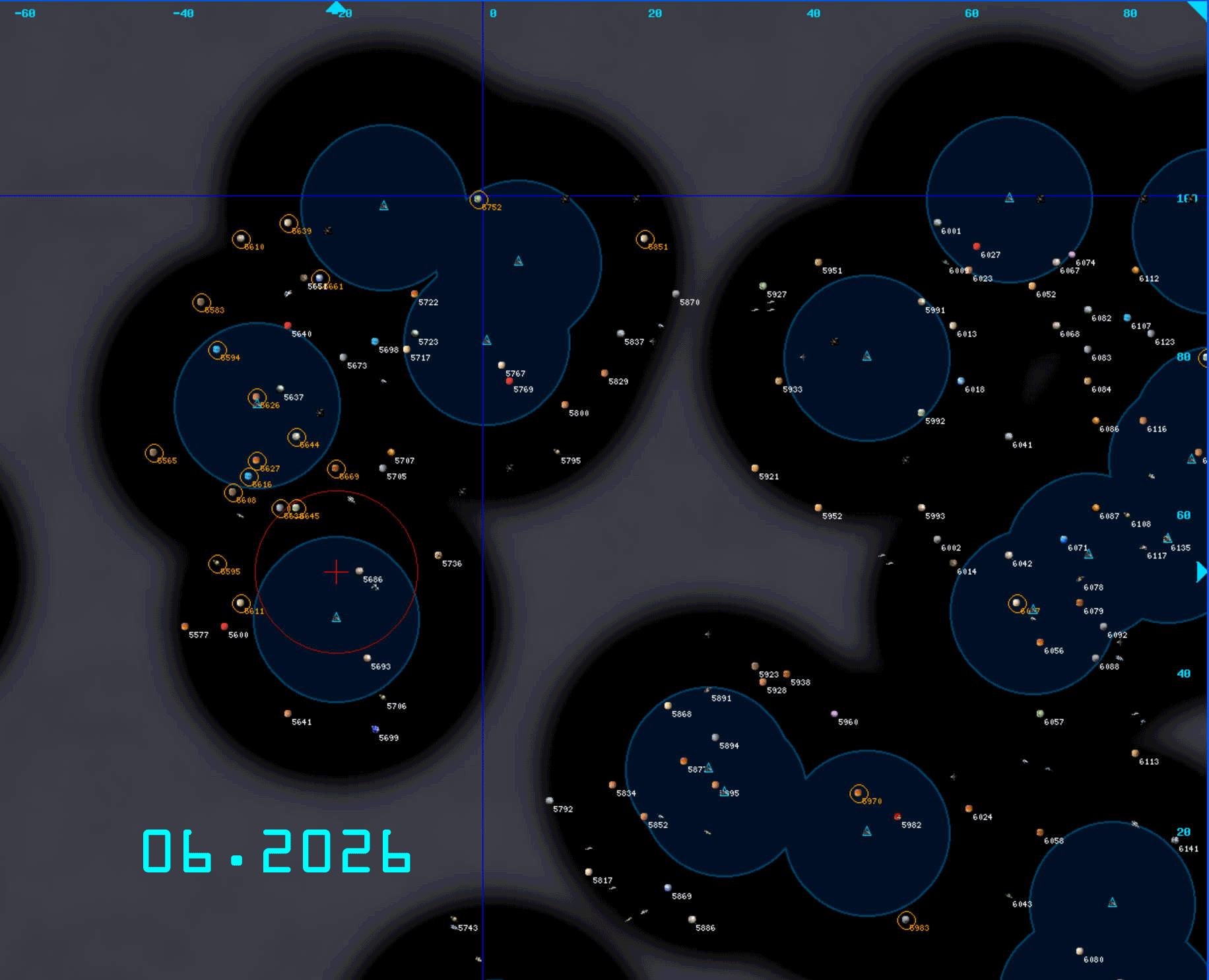 Radar spatial avec brouillard de guerre, du jeu en ligne Empririum